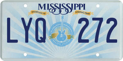 MS license plate LYQ272