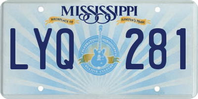 MS license plate LYQ281