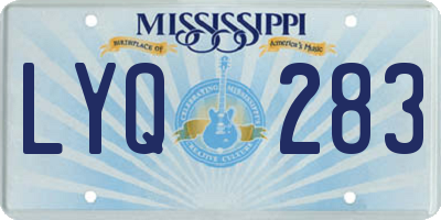 MS license plate LYQ283