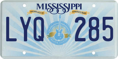 MS license plate LYQ285