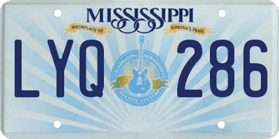MS license plate LYQ286