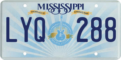 MS license plate LYQ288