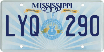 MS license plate LYQ290