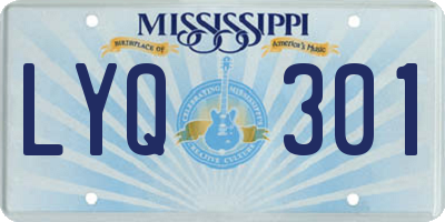 MS license plate LYQ301