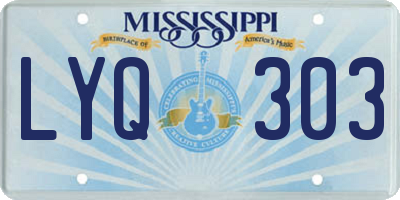 MS license plate LYQ303