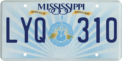 MS license plate LYQ310