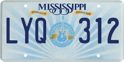 MS license plate LYQ312