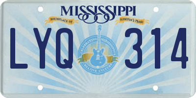 MS license plate LYQ314