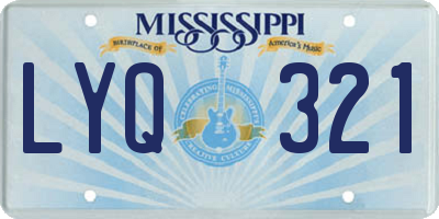 MS license plate LYQ321