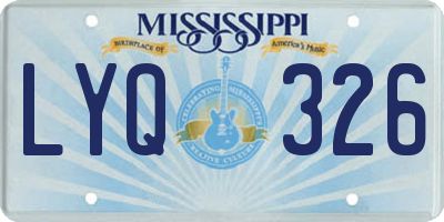 MS license plate LYQ326