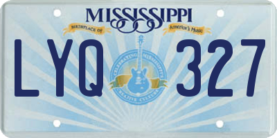 MS license plate LYQ327
