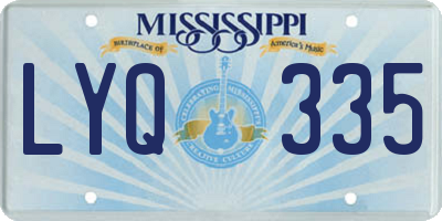 MS license plate LYQ335
