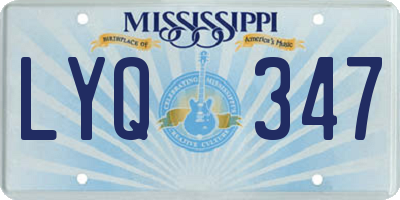 MS license plate LYQ347