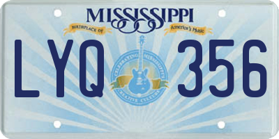 MS license plate LYQ356