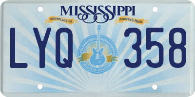 MS license plate LYQ358