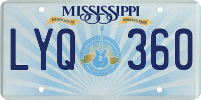MS license plate LYQ360