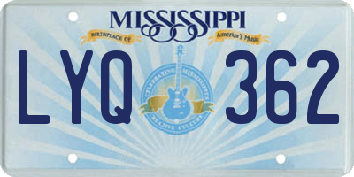MS license plate LYQ362