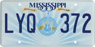 MS license plate LYQ372