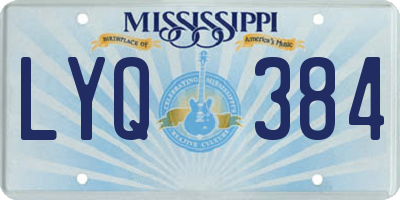 MS license plate LYQ384