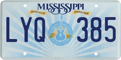 MS license plate LYQ385