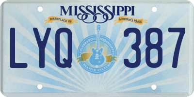 MS license plate LYQ387