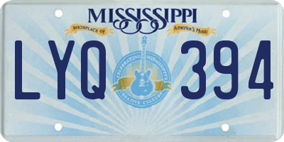 MS license plate LYQ394