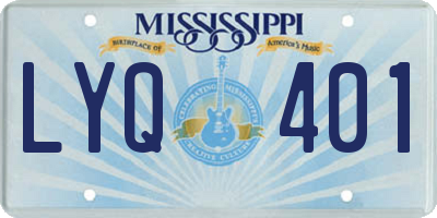 MS license plate LYQ401