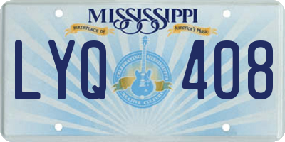 MS license plate LYQ408