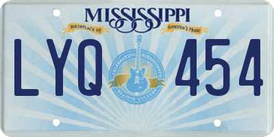 MS license plate LYQ454