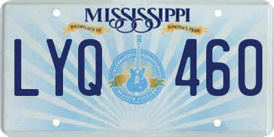 MS license plate LYQ460
