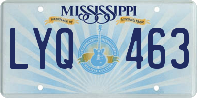 MS license plate LYQ463