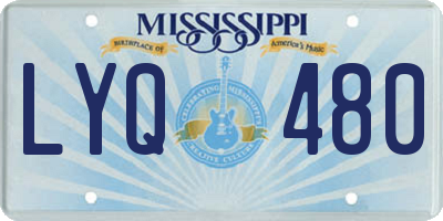 MS license plate LYQ480