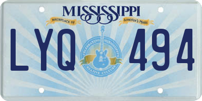 MS license plate LYQ494