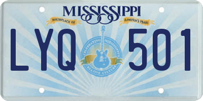 MS license plate LYQ501