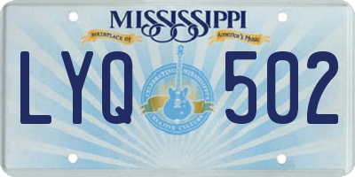 MS license plate LYQ502