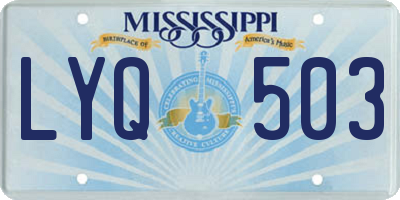 MS license plate LYQ503