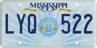 MS license plate LYQ522