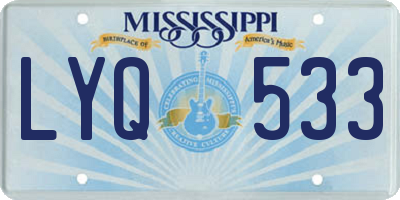 MS license plate LYQ533