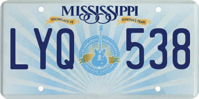 MS license plate LYQ538