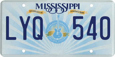 MS license plate LYQ540
