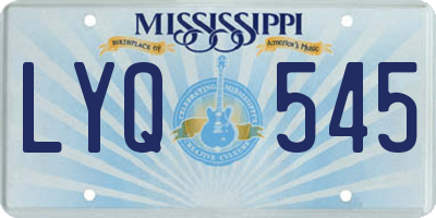 MS license plate LYQ545