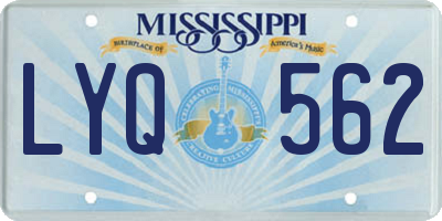 MS license plate LYQ562