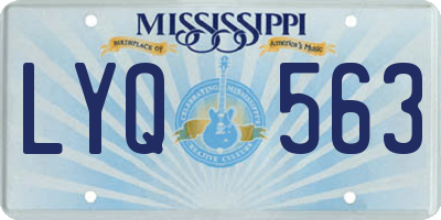 MS license plate LYQ563