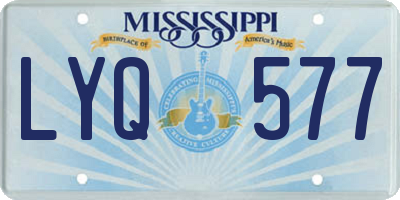 MS license plate LYQ577