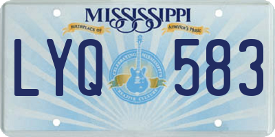 MS license plate LYQ583
