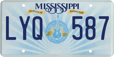 MS license plate LYQ587