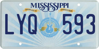 MS license plate LYQ593
