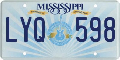 MS license plate LYQ598