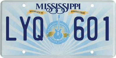 MS license plate LYQ601