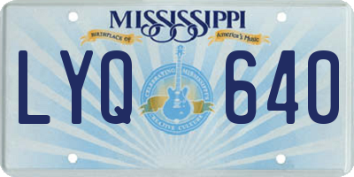 MS license plate LYQ640